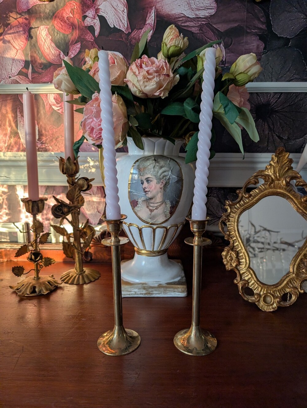 Vintage Classic Solid brass Tapered Candle Stick Holders, 8" x 2.5"
